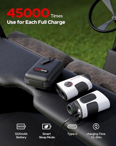 جهاز تحديد نطاق الجولف GF2 مع منحدر، جهاز تحديد نطاق الليزر بطول 1300 ياردة للجولف والصيد، تكبير 7.5X، اهتزاز قفل عمود العلم، ملحقات جولف مغناطيسية قابلة لإعادة الشحن in Kuwait