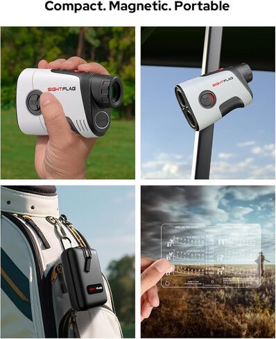 جهاز تحديد نطاق الجولف GF2 مع منحدر، جهاز تحديد نطاق الليزر بطول 1300 ياردة للجولف والصيد، تكبير 7.5X، اهتزاز قفل عمود العلم، ملحقات جولف مغناطيسية قابلة لإعادة الشحن in Kuwait