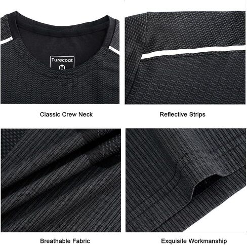 Men's Athletic Crew Neck T-Shirt - Quick Dry Workout Tees for Gym Running in Saudi Arabia