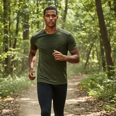 Men's Athletic Crew Neck T-Shirt - Quick Dry Workout Tees for Gym Running in Saudi Arabia