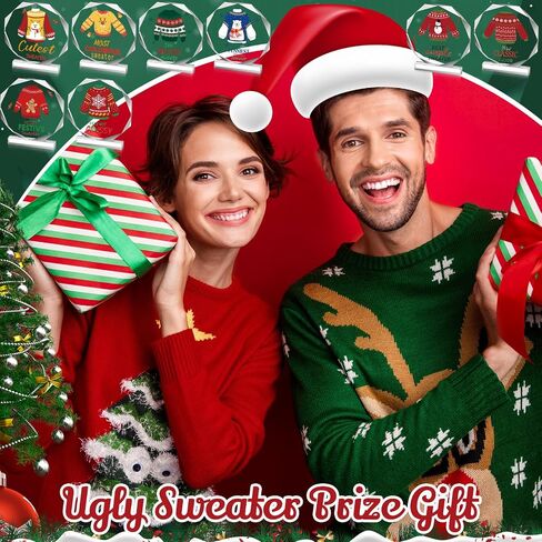Misdary 8 Pcs Christmas Acrylic Trophy Award 4 Inch Funny Ugly Sweater Gingerbread Christmas Party Trophy Award Contest Prizes for Costume Contest Xmas Winner Holiday Party Supplies in Saudi Arabia