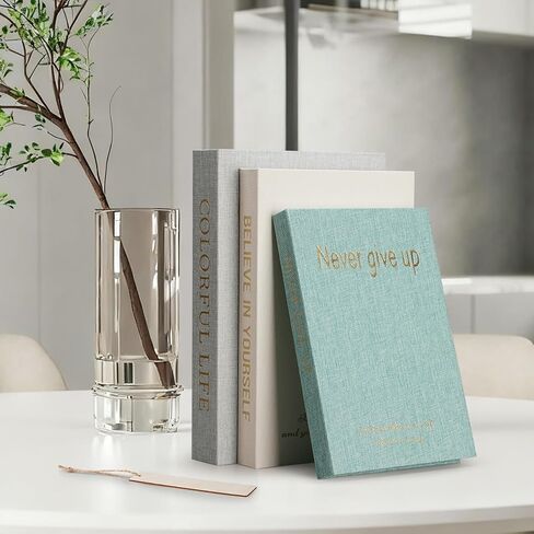 Decorative Books for Home Decor,Set of 3 Luxe Linen Fake Books for Decoration,Faux Book Storage Box with Magnetic Closure,Decor books for Coffee Table/Bookshelf/Mantel in Saudi Arabia