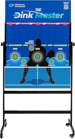 تعزيز Pickleball Dink Master، مدرب Pickleball المحمول، Dink Master Pickleballs ممارسة المجلس للتدريب الفردي، كرة مخلل قابلة للتعديل، لوحة Dinkmaster Pickleballs مع حامل in Kuwait
