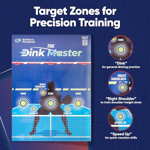 تعزيز Pickleball Dink Master، مدرب Pickleball المحمول، Dink Master Pickleballs ممارسة المجلس للتدريب الفردي، كرة مخلل قابلة للتعديل، لوحة Dinkmaster Pickleballs مع حامل in Kuwait