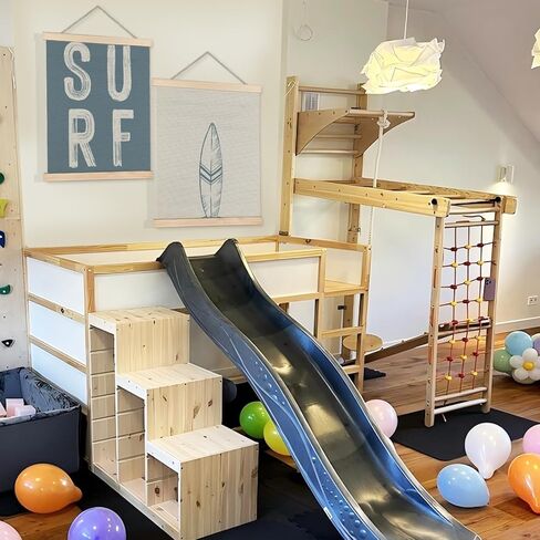 BearCake Surf Room Decor, Coastal Beach Surf Wall Art Poster Hanger Frame, Beach House Decor, Vintage Blue Surfboard Canvas Prints Framed Wall Decor for Home Bedroom Living Room, 12x16 Inch Set of 2 in Kuwait