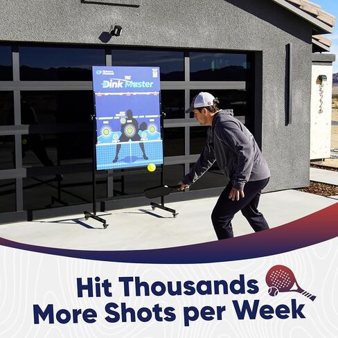 تعزيز Pickleball Dink Master، مدرب Pickleball المحمول، Dink Master Pickleballs ممارسة المجلس للتدريب الفردي، كرة مخلل قابلة للتعديل، لوحة Dinkmaster Pickleballs مع حامل in Kuwait