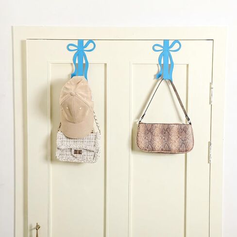 Chunful 2 Pack Pink Bow Over The Door Hook, Metal Strong Door Hanger Hook Coquette Room Decor Bow Accessories for Cabinet Living Room Bathroom Bedroom Kitchen Hanging Clothes Towels Hats Coats Bags in Saudi Arabia