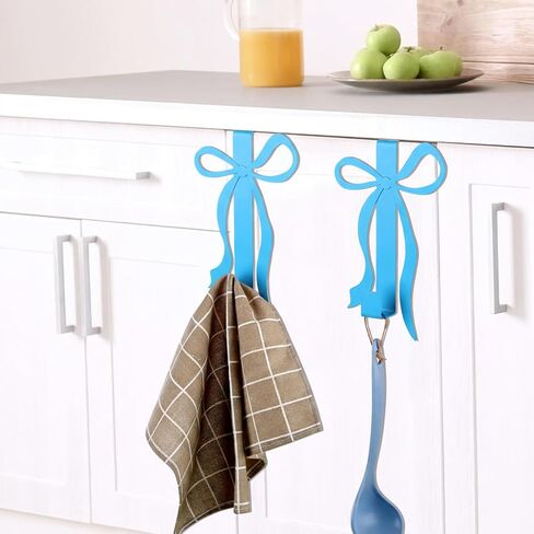 Chunful 2 Pack Pink Bow Over The Door Hook, Metal Strong Door Hanger Hook Coquette Room Decor Bow Accessories for Cabinet Living Room Bathroom Bedroom Kitchen Hanging Clothes Towels Hats Coats Bags in Saudi Arabia