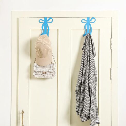 Chunful 2 Pack Pink Bow Over The Door Hook, Metal Strong Door Hanger Hook Coquette Room Decor Bow Accessories for Cabinet Living Room Bathroom Bedroom Kitchen Hanging Clothes Towels Hats Coats Bags in Saudi Arabia