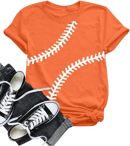 Baseball Shirt Women Baseball Love Graphic Tees Funny Baseball Mom T Shirt Game Day Short Sleeve Tops in Kuwait