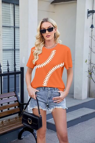 Baseball Shirt Women Baseball Love Graphic Tees Funny Baseball Mom T Shirt Game Day Short Sleeve Tops in Kuwait
