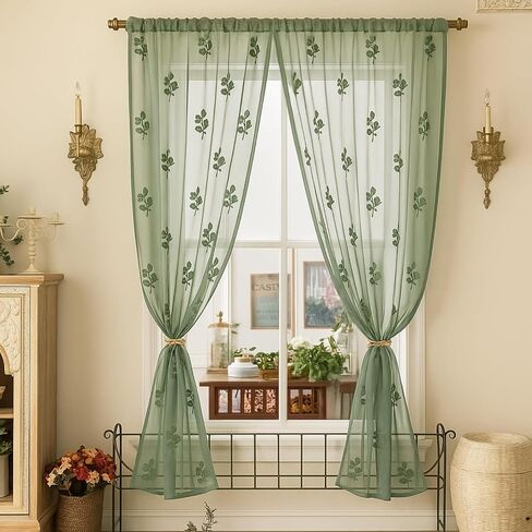 Tegeme 2 Panels Pink Bow Sheer Curtains 84 Inches Long Embroidered Voile Curtains Decorative Coquettish Sheer Shades Pink Faux Linen Semi Window Decor for Home Party Office in Saudi Arabia