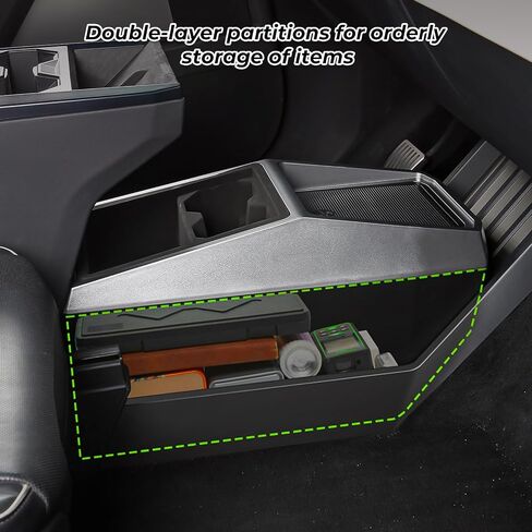 Under Screen Storage Box for Tesla Cybertruck 2024 2025, Center Console Hidden Dashboard Organizer Tray with Anti-Slip Liner, Cybertruck Interior Accessories in Saudi Arabia