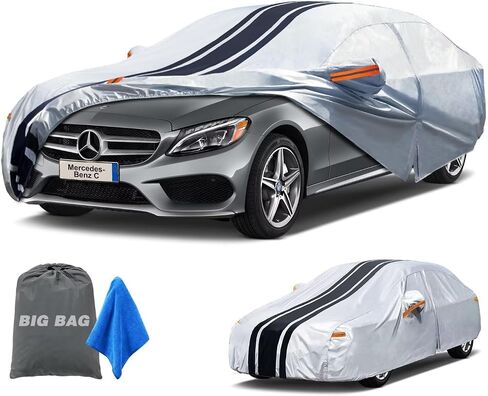 [2025 Upgrade] 10-Layer Waterproof Coupe Sports Car Cover. Full Outdoor Small Car Covers. Universal Fit for Mazda Miata MX5, Honda S2000. Kia Rio, Sun Snow Rain. Size A1 (up to 165 inch) in Saudi Arabia