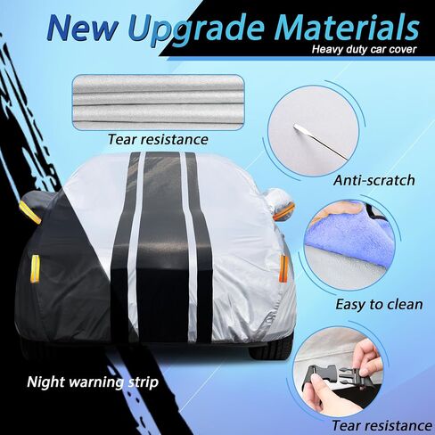 [2025 Upgrade] 10-Layer Waterproof Coupe Sports Car Cover. Full Outdoor Small Car Covers. Universal Fit for Mazda Miata MX5, Honda S2000. Kia Rio, Sun Snow Rain. Size A1 (up to 165 inch) in Saudi Arabia