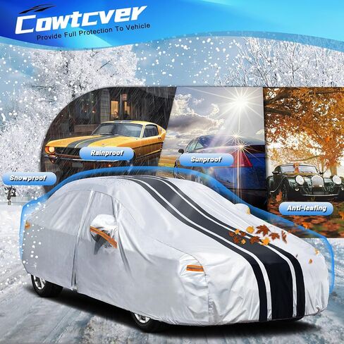 [2025 Upgrade] 10-Layer Waterproof Coupe Sports Car Cover. Full Outdoor Small Car Covers. Universal Fit for Mazda Miata MX5, Honda S2000. Kia Rio, Sun Snow Rain. Size A1 (up to 165 inch) in Saudi Arabia