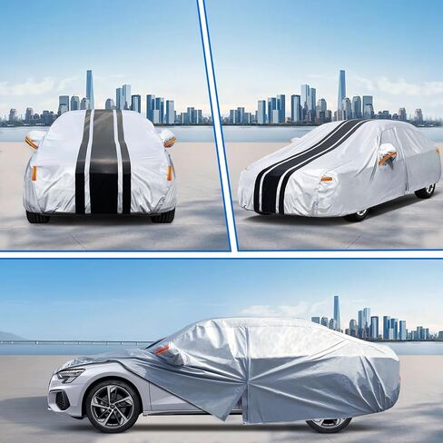 [2025 Upgrade] 10-Layer Waterproof Coupe Sports Car Cover. Full Outdoor Small Car Covers. Universal Fit for Mazda Miata MX5, Honda S2000. Kia Rio, Sun Snow Rain. Size A1 (up to 165 inch) in Saudi Arabia
