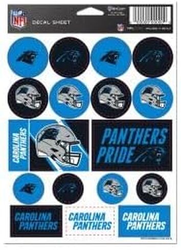 Carolina Panthers Vinyl Sticker Sheet 5" x 7" in Saudi Arabia