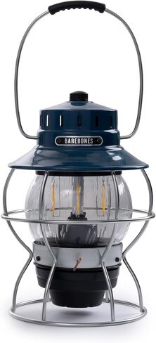 Barebones Railroad Lantern – Ocean Blue, Vintage-Inspired LED Camping Lantern with Rechargeable Battery – Adjustable Brightness Outdoor Light for Camping Gear, Backyard, and Home Decor in Saudi Arabia