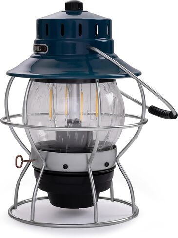 Barebones Railroad Lantern – Ocean Blue, Vintage-Inspired LED Camping Lantern with Rechargeable Battery – Adjustable Brightness Outdoor Light for Camping Gear, Backyard, and Home Decor in Saudi Arabia
