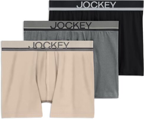Jockey Men's Underwear True Style 4" Trunk - 3 Pack, Fanning Flora/True Blue/Frolic Stripe, M in Saudi Arabia