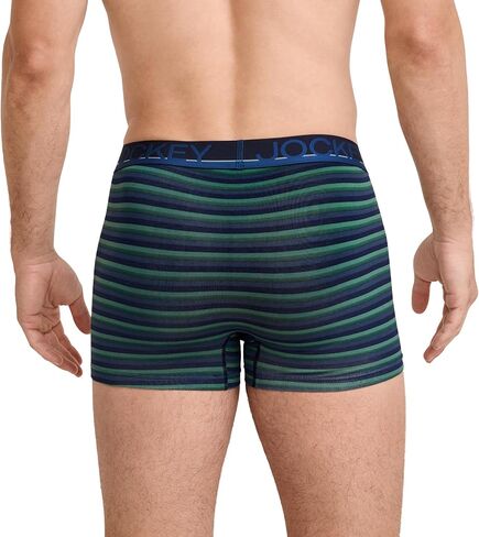 Jockey Men's Underwear True Style 4" Trunk - 3 Pack, Fanning Flora/True Blue/Frolic Stripe, M in Saudi Arabia