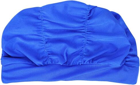 Fabric Swimming Cap for Women Pleated Swim Hat Breathable Bathing Shower Cap Solid Color Chemo Turban Hat in Saudi Arabia