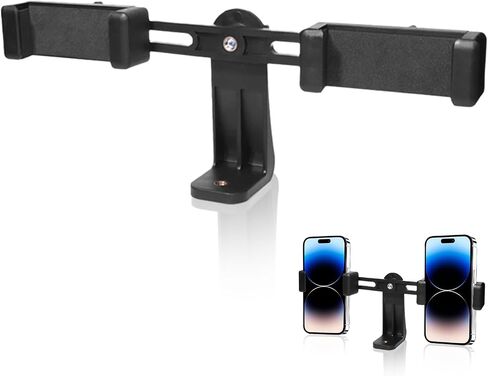 Universal Tripod Cell Phone Holder, Adjustable Phone Mount for Tripod, Dual Cell Phone Tripod Mount Adapter, 360 Rotatable, Fits All Smartphone (2-Position) in Kuwait