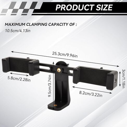 Universal Tripod Cell Phone Holder, Adjustable Phone Mount for Tripod, Dual Cell Phone Tripod Mount Adapter, 360 Rotatable, Fits All Smartphone (2-Position) in Kuwait