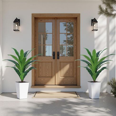 5FT Artificial Palm Tree with White Tall Planter - Fake Tree Areca Floor Plant in Pot - Artificial Silk Plants for Indoor Home Office Decor in Kuwait