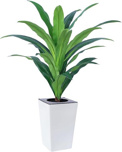 5FT Artificial Palm Tree with White Tall Planter - Fake Tree Areca Floor Plant in Pot - Artificial Silk Plants for Indoor Home Office Decor in Saudi Arabia