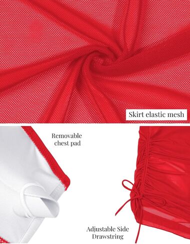 CiCiBird Women One Piece Swimsuit Tummy Control Swim Dress One Shoulder Mesh Bathing Suit Skirt Swimwear in Saudi Arabia