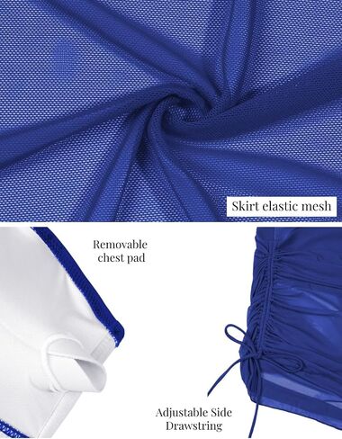 CiCiBird Women One Piece Swimsuit Tummy Control Swim Dress One Shoulder Mesh Bathing Suit Skirt Swimwear in Saudi Arabia