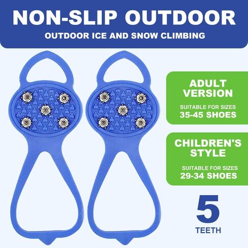 Universal Non-Slip Gripper Spikes, 2026 New Universal Non Slip Gripper Spikes for Shoes, 5-Tooth Crampon Non-Slip Silicone Shoe Cover for Hiking Walking Climbing Fishing in Saudi Arabia