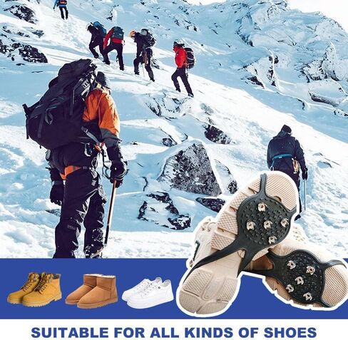 Universal Non-Slip Gripper Spikes, 2026 New Universal Non Slip Gripper Spikes for Shoes, 5-Tooth Crampon Non-Slip Silicone Shoe Cover for Hiking Walking Climbing Fishing in Saudi Arabia
