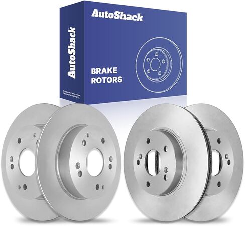 Autoshack Black Hat حفر ودوارات الفرامل المحفوفة بالفرامل الأمامية والخلفية مجموعة استبدال دوار الفرامل الخلفية لعام 2003-2007 هوندا أكورد 2004-2008 Acura TSX 2.4L 3.0L V6 FWD PR41277PR41317 in Kuwait