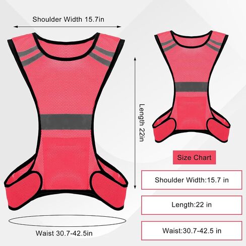 Reflective Running Vest High Visibility Running Gear with Large Pocket Night Lightweight Reflective Safety Vest for Women Men Kids Biking Cycling Riding Walking Motorcycle Construction Workers in Saudi Arabia