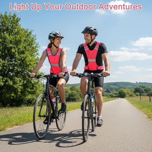 Reflective Running Vest High Visibility Running Gear with Large Pocket Night Lightweight Reflective Safety Vest for Women Men Kids Biking Cycling Riding Walking Motorcycle Construction Workers in Saudi Arabia