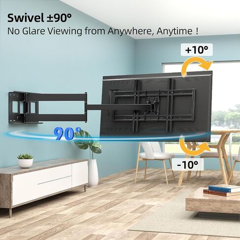 حامل حائط كامل الحركة لأجهزة تلفزيون من 50-100 بوصة ، و 30.3 بوصة ذراع طويلة ، و Vesa 800x600 متوافق ، ودوران وإمالة ، ويناسب الأزرار 16-24 بوصة ، و 165 رطلا قوس الخدمة الثقيلة in Saudi Arabia