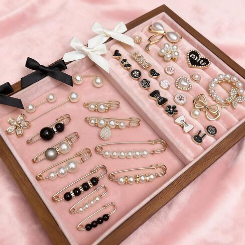 60 PCS Bearl Brooch ، سحر جورب غير مرغوب فيه ، جوارب سلامة الدبوس ، دبوسات ، فساتين قبعة المرأة ، دبابيس ، وملحقات دبوس السلامة شال شال شال (متعدد الألوان) in Saudi Arabia