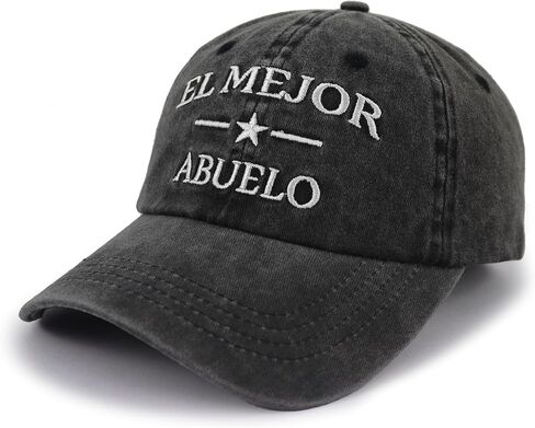 El Mejor Abuelo Hat,Adjustable Embroidered Cotton Fathers Day Dad Baseball Cap in Kuwait