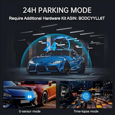 كاميرا مرآة DASH للسيارة DASHCAM 4K Front 1080p عرض خلفي مع W/Wi-Fi والتطبيق ADAS BSD LCA GPS WDR Vision G-SESOR LOOP Recording STORK STANCE 64GB CARD (ADAS) in Kuwait