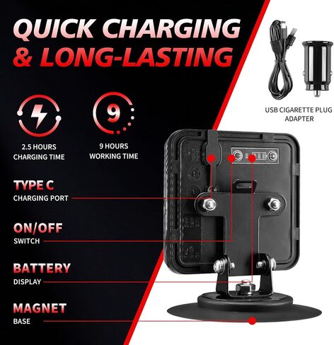 Wireless Tail Lights for Trailer, Rechargeable Magnetic Tow Lights with Reverse Light, Wireless Brake Lights Kit with Adjustable Turn Signal for, Car, Boat, Trucks, RV in Saudi Arabia