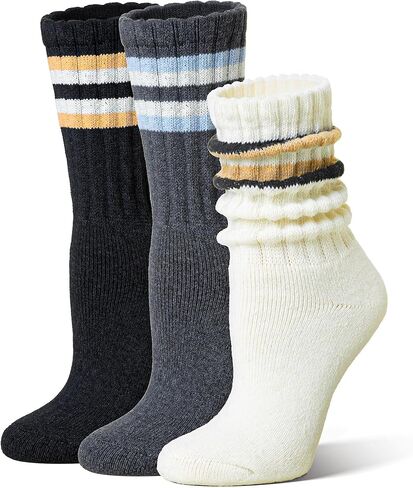 جوارب طويلة من صوف ميرينو للسيدات للشتاء الدافئ الحراري للمشي لمسافات طويلة، جوارب عمل سميكة ومريحة، 3 أزواج in Kuwait