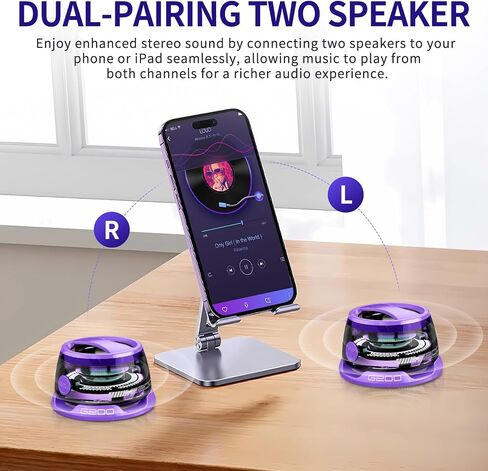 مكبر صوت G200 Magnetic Bluetooth - مكبر صوت Mini Bluetooth المحمول مع حامل الهاتف ، وضع اللعبة ، وقت اللعب 7H ، RGB Light ، هدية مثالية في سن المراهقة للتخييم والديكور المنزلي in Saudi Arabia