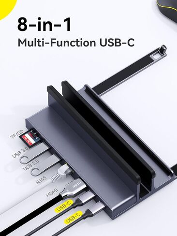محطة إرساء الكمبيوتر المحمول Stand STAND DUAL 4K Monitor: Quuge USB C Docking Station مراقبة مزدوجة للكمبيوتر المحمول ، 2 HDMI (4K@120Hz) ، 2 منافذ USB3.0 ، 100W PD ، RJ45 Ethernet ، Universal Laptop Stand USB C Dock in Kuwait