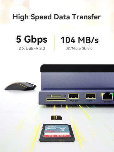 محطة إرساء الكمبيوتر المحمول Stand STAND DUAL 4K Monitor: Quuge USB C Docking Station مراقبة مزدوجة للكمبيوتر المحمول ، 2 HDMI (4K@120Hz) ، 2 منافذ USB3.0 ، 100W PD ، RJ45 Ethernet ، Universal Laptop Stand USB C Dock in Kuwait