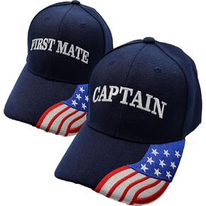 Captain and First Mate Anchor Deluxe with WG Stripes Hats Matching Set - Navy Blue in Saudi Arabia