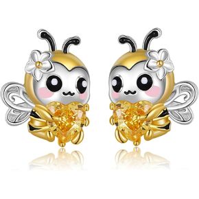 Setrling الفضة لطيف الحيوان أقراط النحل/القط/يونيكورن/الضفدع/الخفافيش وأقراط مجوهرات هدايا للنساء in Kuwait