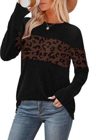 WIHOLL Womens Sweaters Trendy Color Block Tops Long Sleeve Shirts Fall Outfits Early Fall Fashion 2025 Winter Clothing in Saudi Arabia
